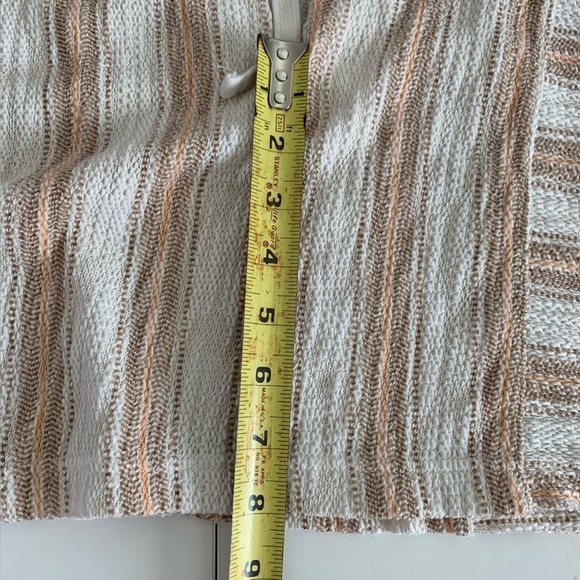 Roxy Striped Cropped Hooded Poncho Sweater Beige Cream Beachy Boho Size Small - Picture 12 of 12